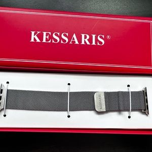 Kessaris Apple Watch Straps Silvertone mesh band